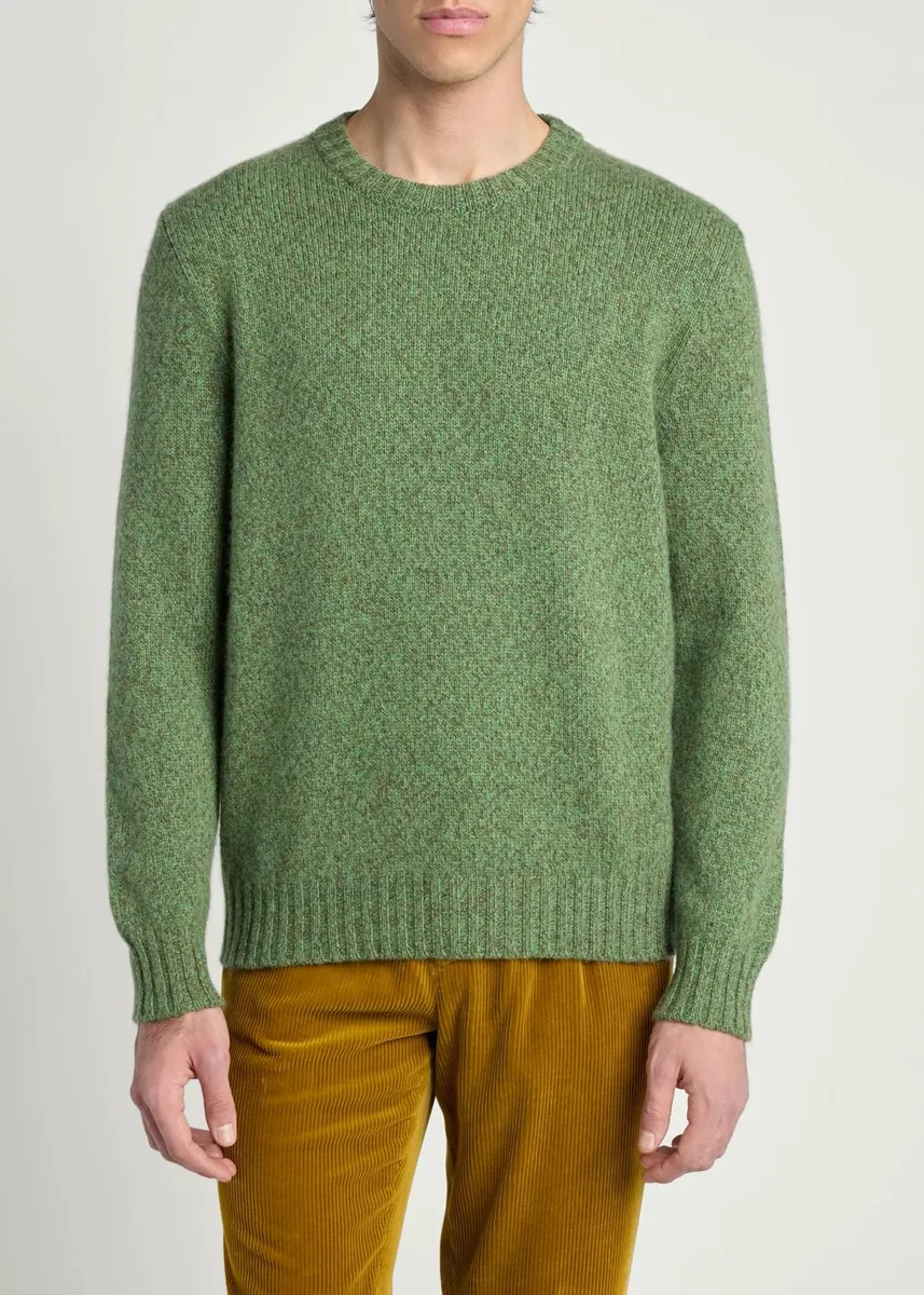 Kiton Men's Cashmere Mouline Crewneck Sweater | Thumbnail 4 Kiton Men's Cashmere Mouline Crewneck Sweater | Thumbnail 4