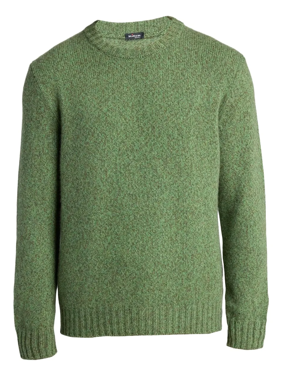 Kiton Men's Cashmere Mouline Crewneck Sweater