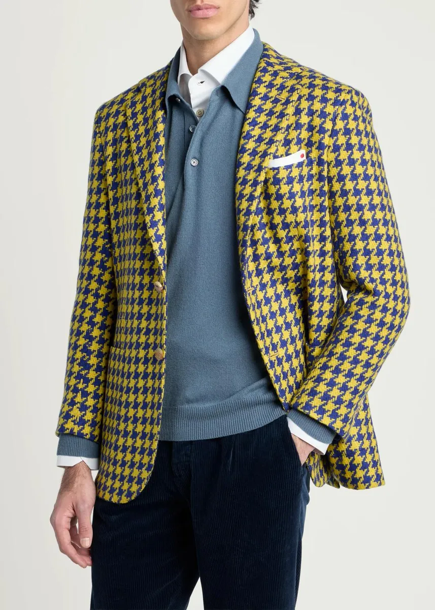 Kiton Men's Cashmere Houndstooth Two-Button Sport Coat | Thumbnail 4 Kiton Men's Cashmere Houndstooth Two-Button Sport Coat | Thumbnail 4