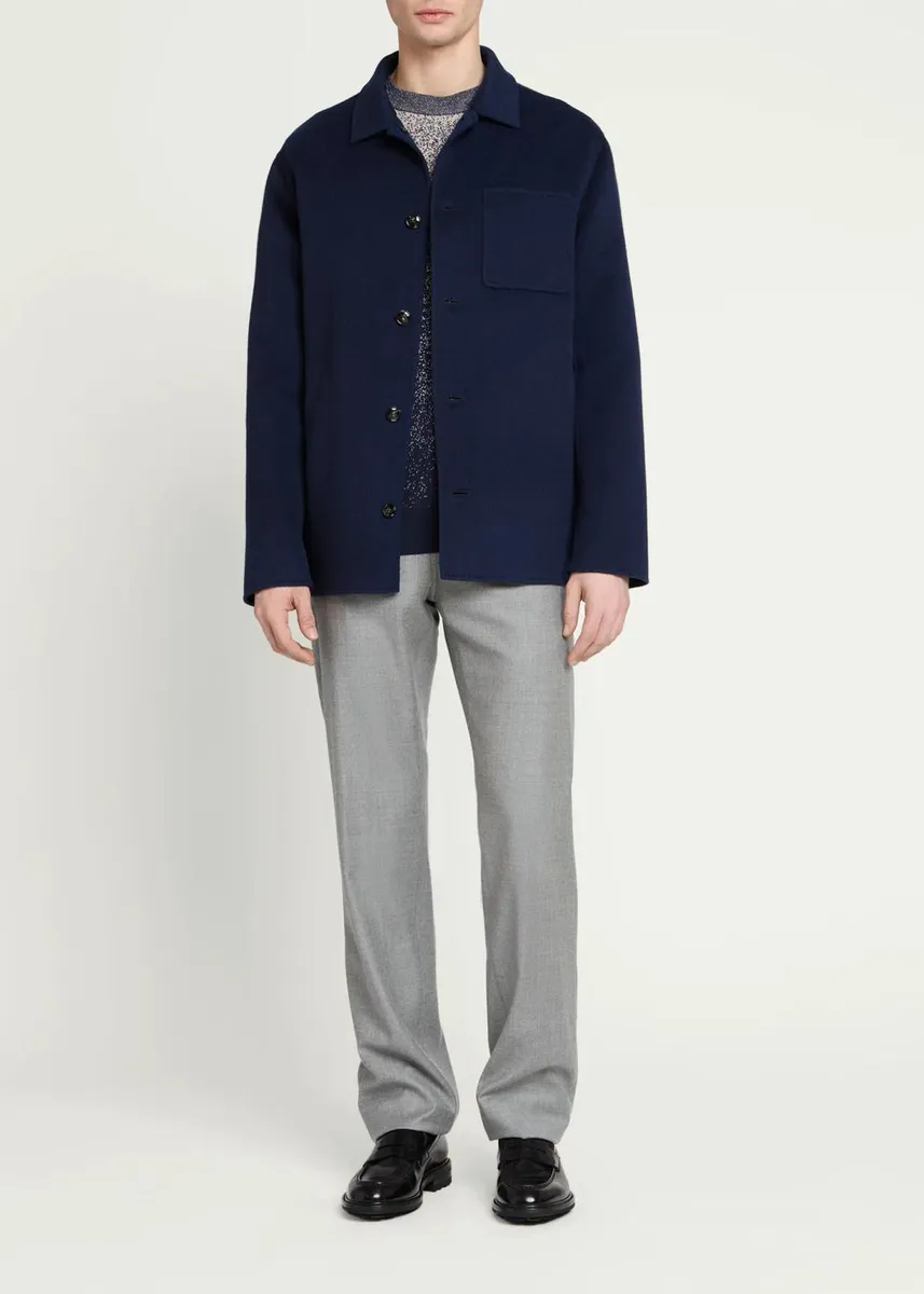 Kiton Men's Double-Face Wool & Cashmere Shirt Jacket | Thumbnail 2 Kiton Men's Double-Face Wool & Cashmere Shirt Jacket | Thumbnail 2