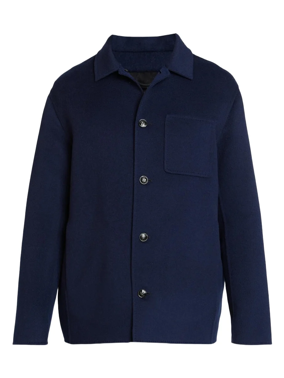 Kiton Men's Double-Face Wool & Cashmere Shirt Jacket