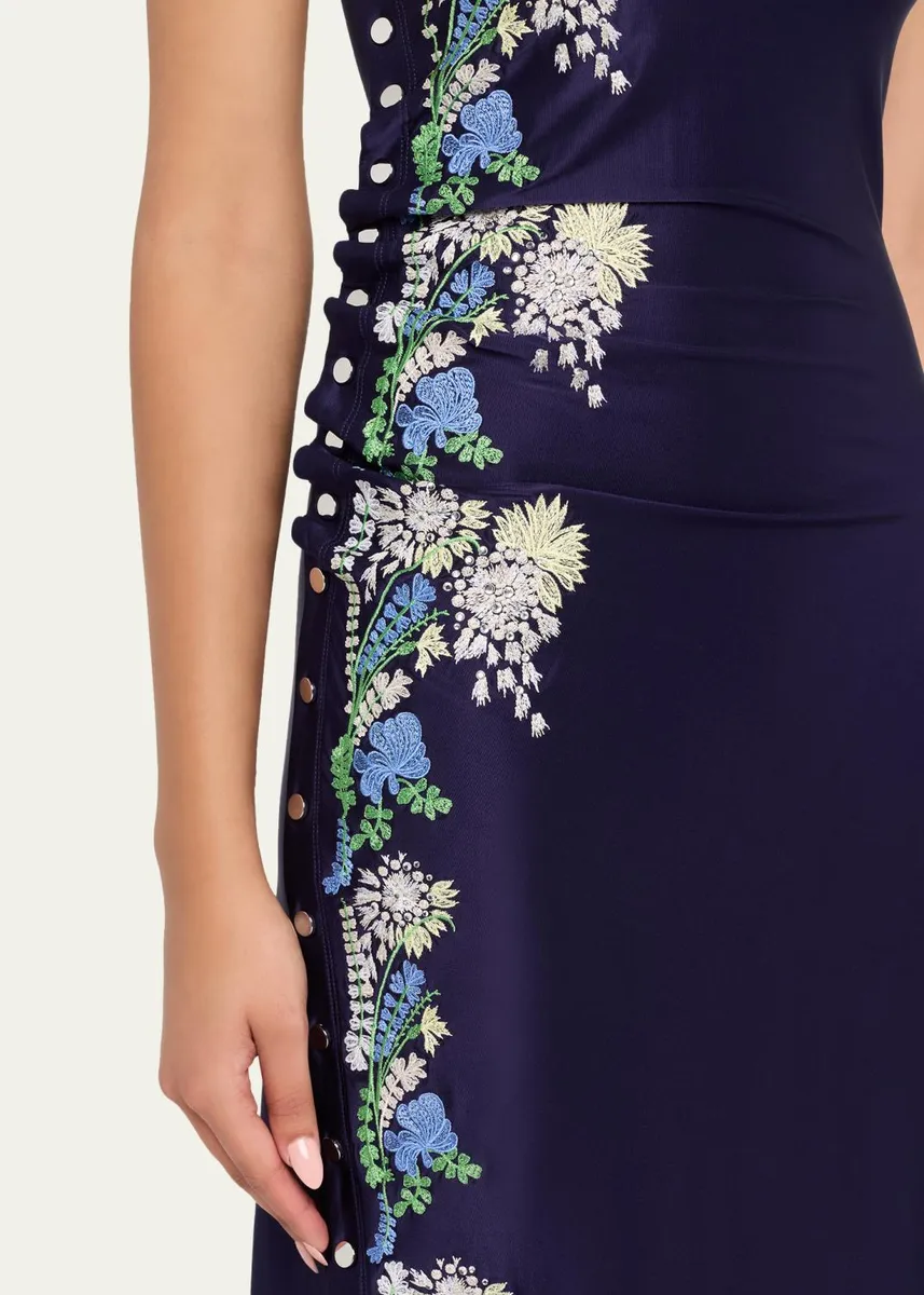 Rabanne Long-Sleeve Stretch Lace Jersey Maxi Dress | Thumbnail 5