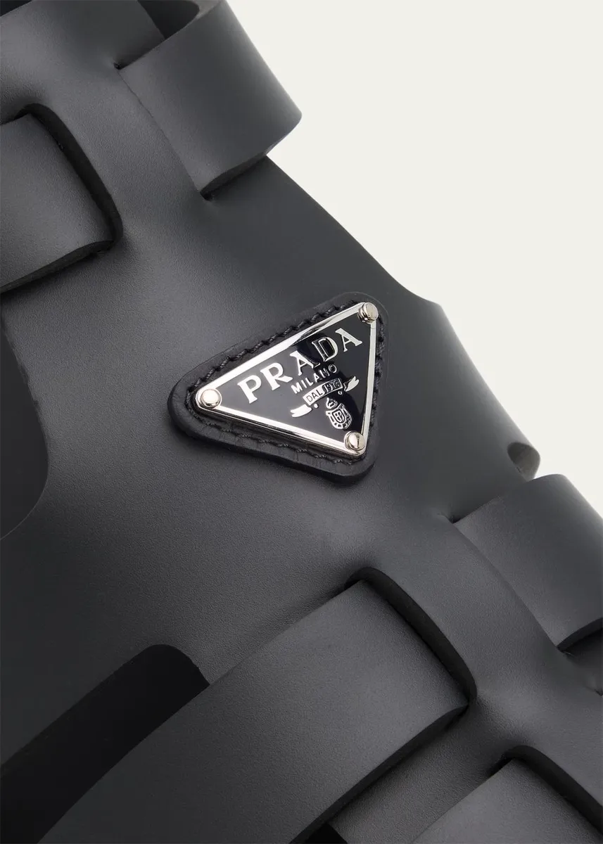 Prada Men's Soft Cage Rubber Fisherman Sandals | Thumbnail 5