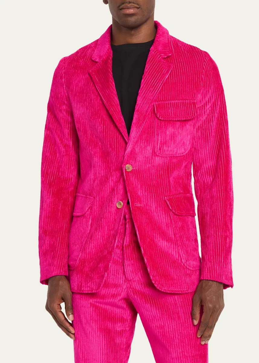 Sanderlak Men's Corduroy Single-Breasted Blazer | Thumbnail 4 Sanderlak Men's Corduroy Single-Breasted Blazer | Thumbnail 4