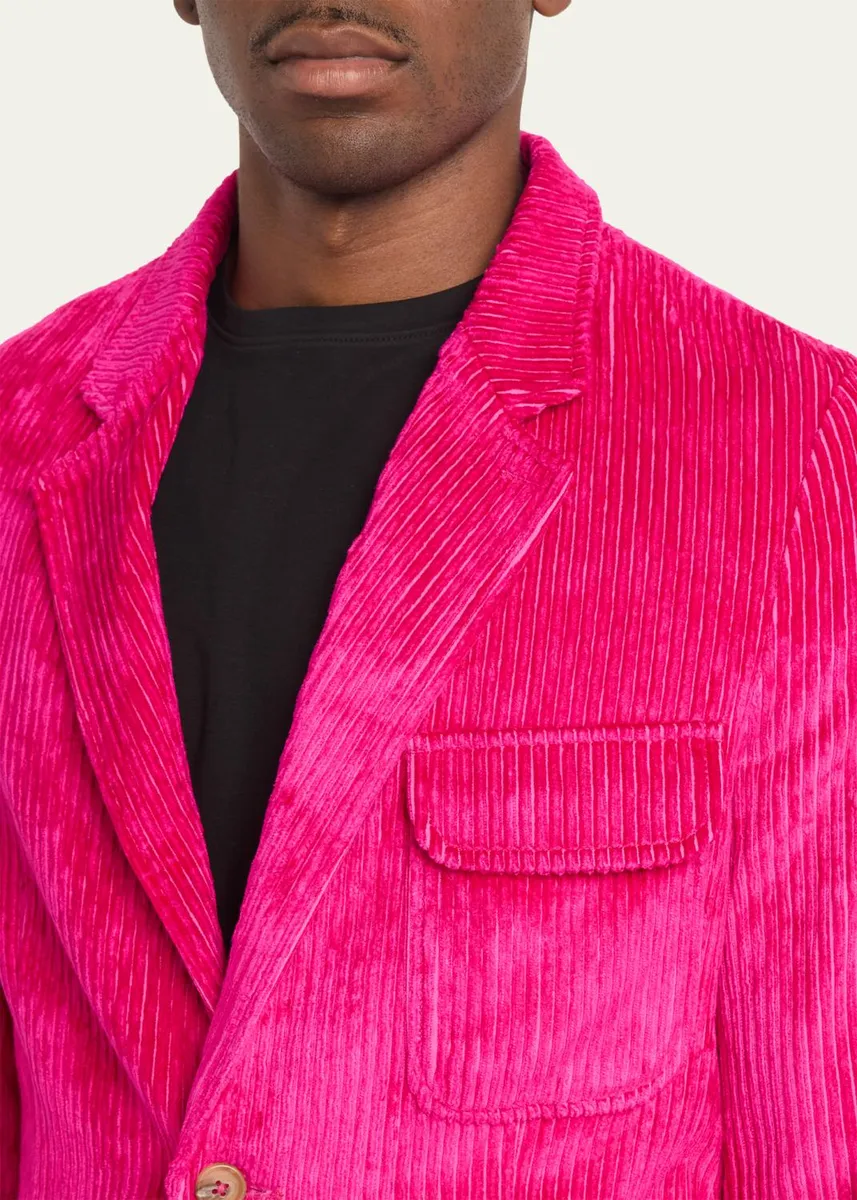 Sanderlak Men's Corduroy Single-Breasted Blazer | Thumbnail 5 Sanderlak Men's Corduroy Single-Breasted Blazer | Thumbnail 5