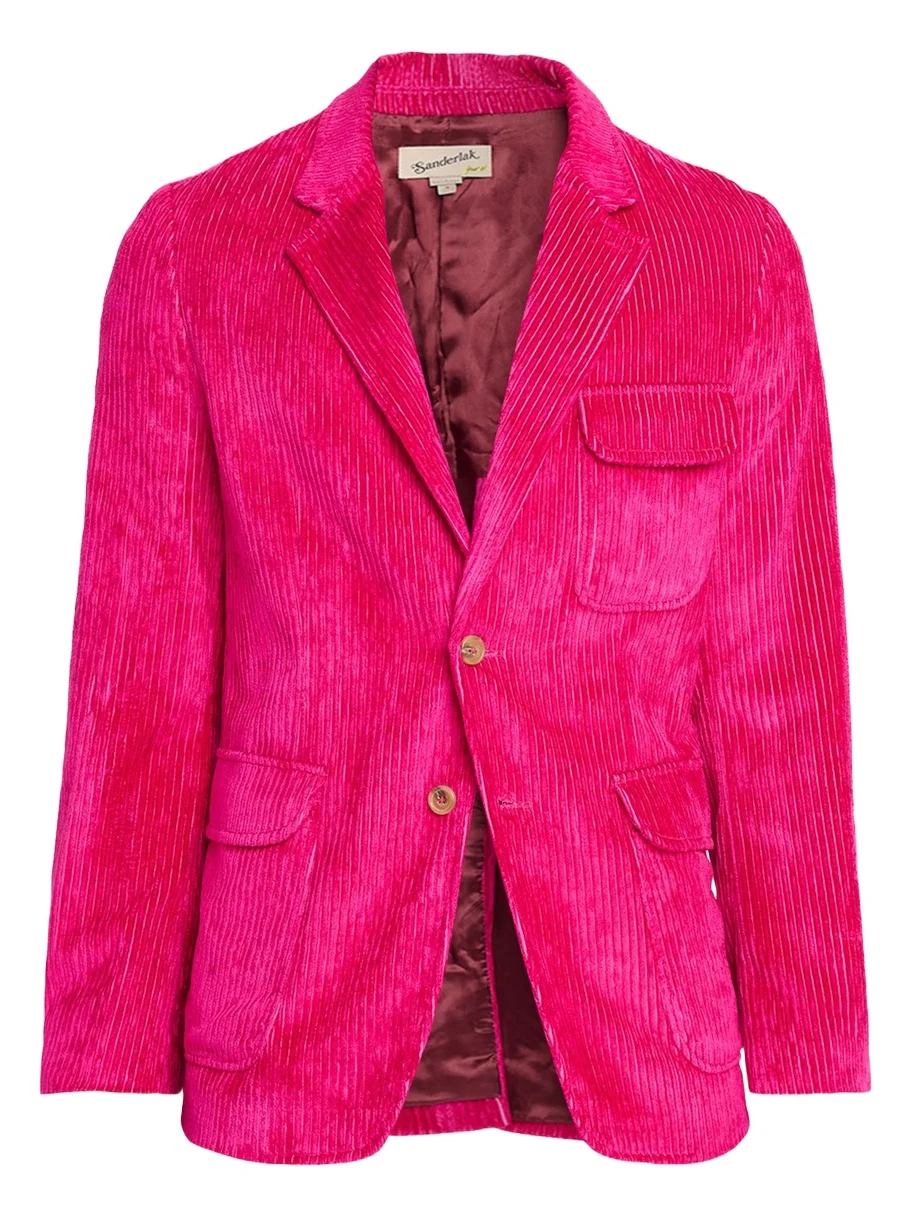 Sanderlak Men's Corduroy Single-Breasted Blazer