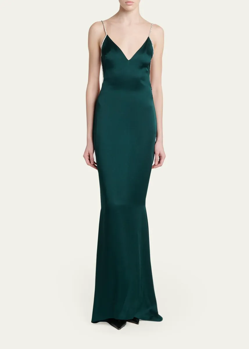 Tom Ford Crystal-Trim Backless Satin Mermaid Gown | Thumbnail 2 Tom Ford Crystal-Trim Backless Satin Mermaid Gown | Thumbnail 2