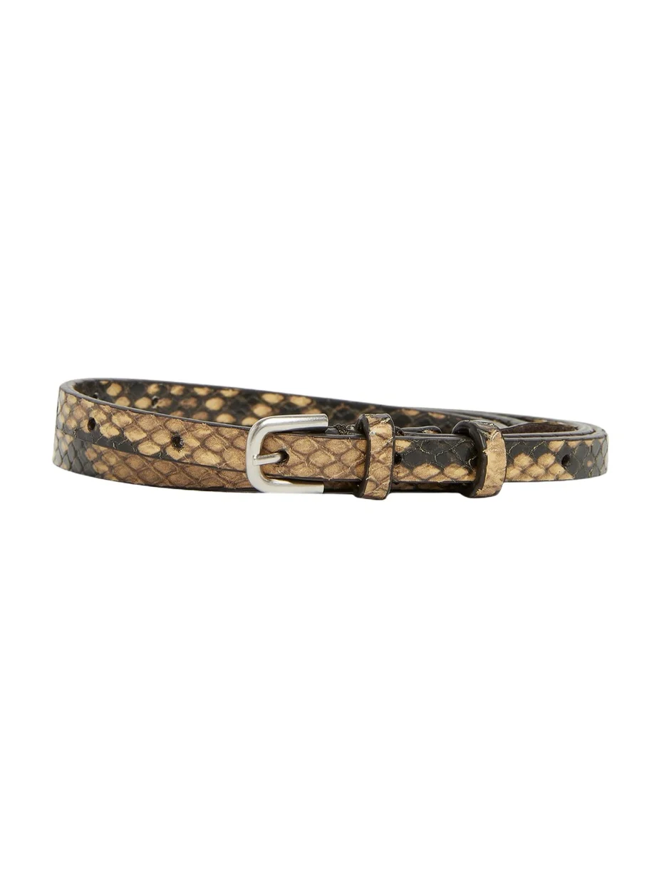Dries Van Noten Men's Python-Printed Leather Skinny Belt