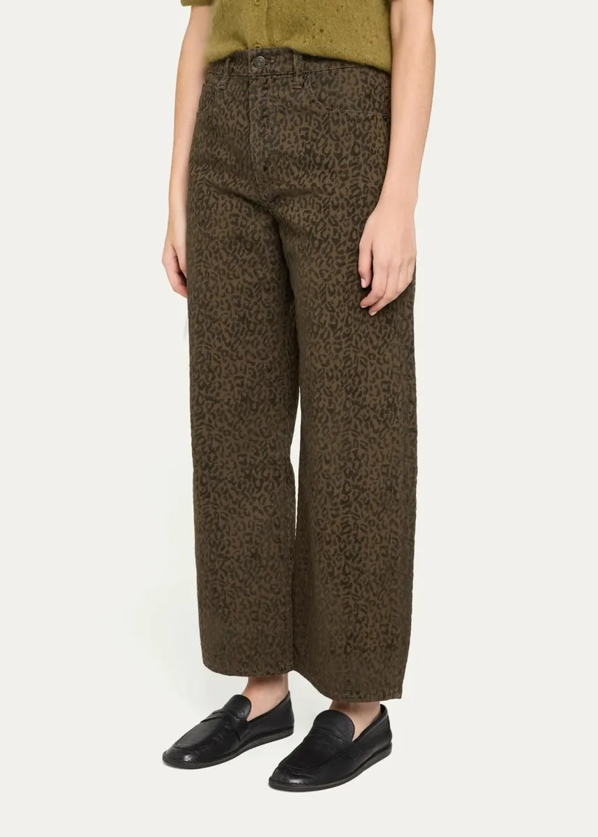 Frame The Bow Leopard Cropped Jeans | Thumbnail 4 Frame The Bow Leopard Cropped Jeans | Thumbnail 4