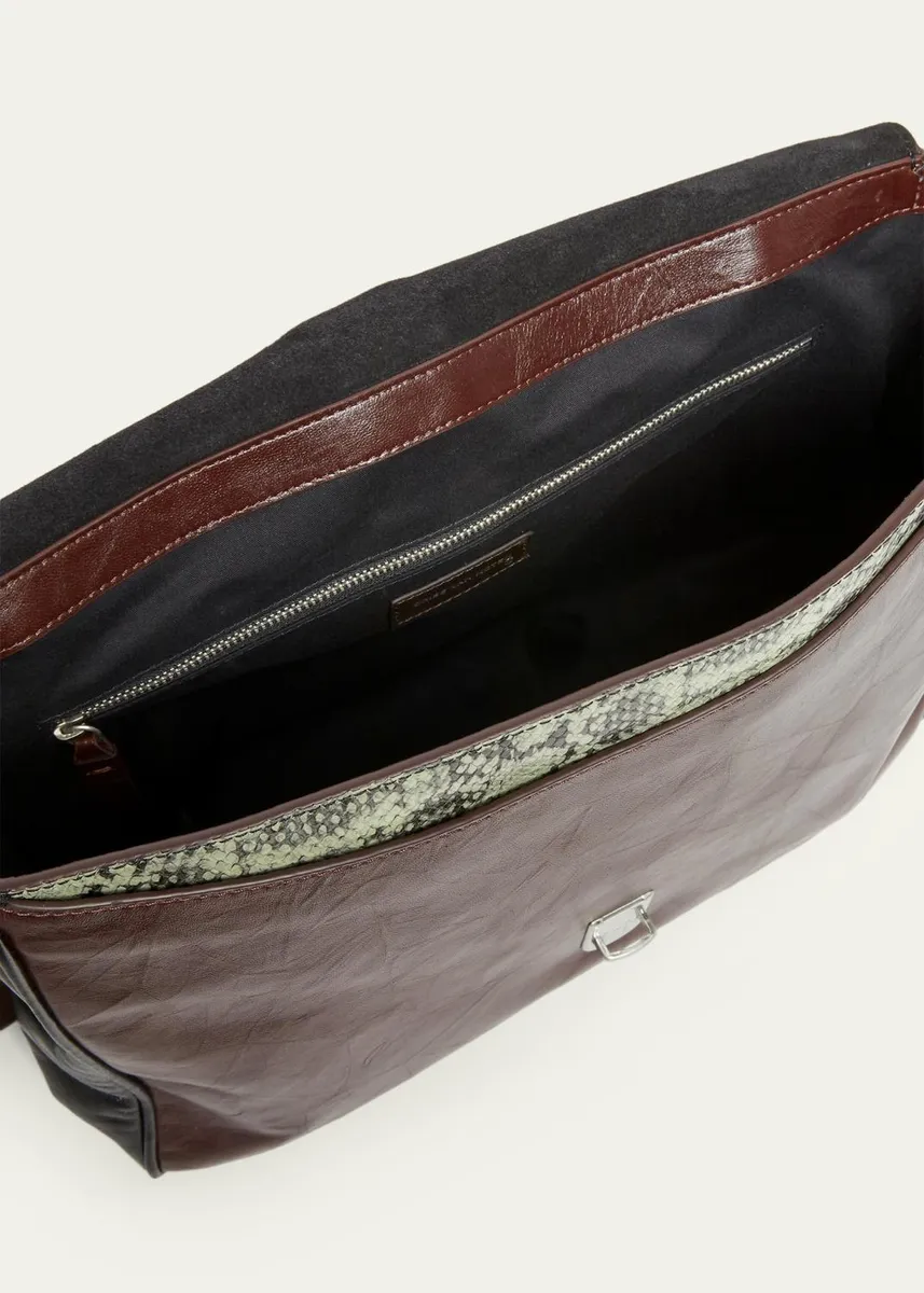 Dries Van Noten Men's Leather Messenger Bag | Thumbnail 4 Dries Van Noten Men's Leather Messenger Bag | Thumbnail 4