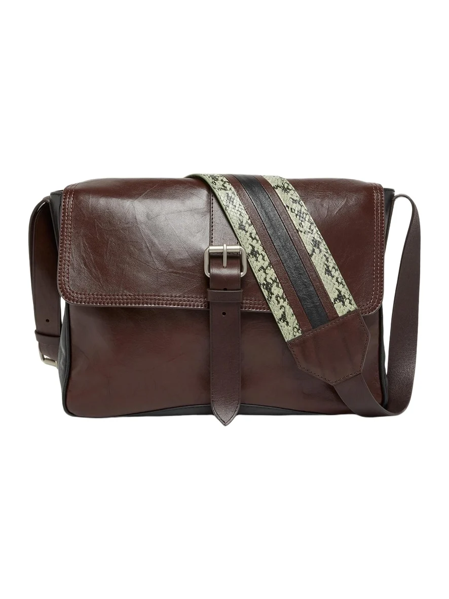 Dries Van Noten Men's Leather Messenger Bag