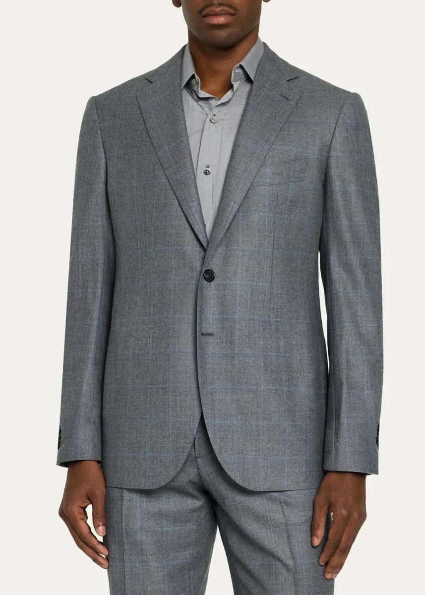 Cesare Attolini Men's Plaid Wool Suit | Thumbnail 4 Cesare Attolini Men's Plaid Wool Suit | Thumbnail 4