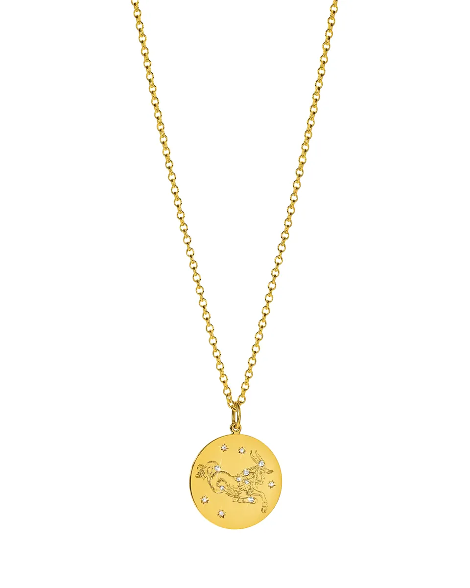 VERDURA 18K Yellow Gold Diamond Zodiac Necklace, Capricorn | Thumbnail 2 VERDURA 18K Yellow Gold Diamond Zodiac Necklace, Capricorn | Thumbnail 2