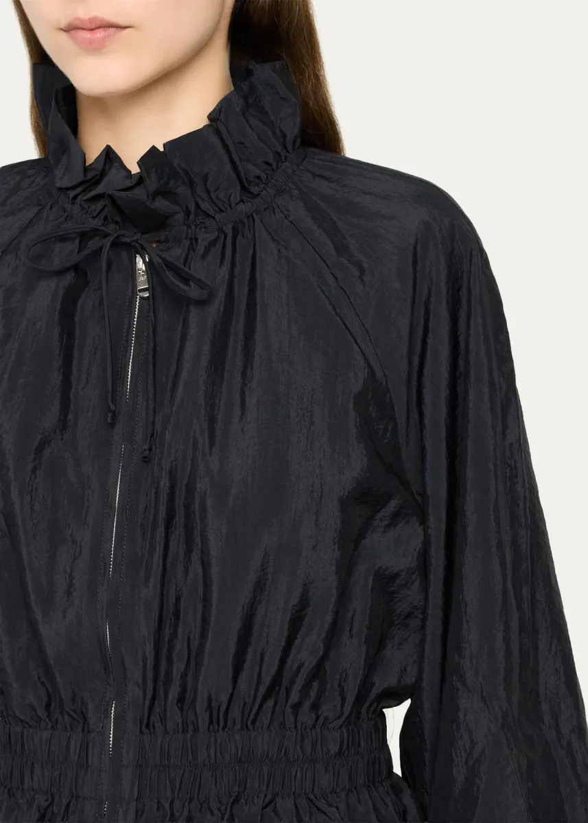 Cinq à Sept Deana Ruffled-Collar Nylon Peplum Jacket | Thumbnail 5 Cinq à Sept Deana Ruffled-Collar Nylon Peplum Jacket | Thumbnail 5