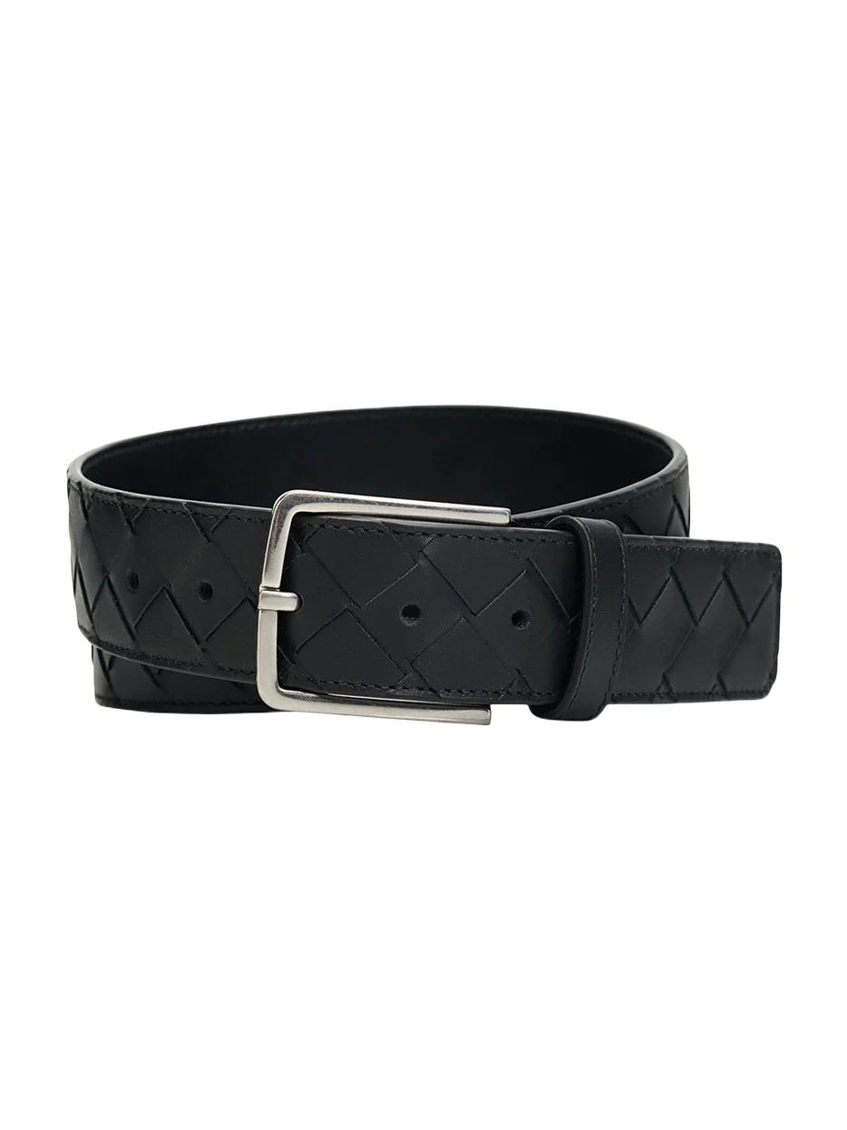 Bottega Veneta Men's Maxi-Intrecciato Leather Belt