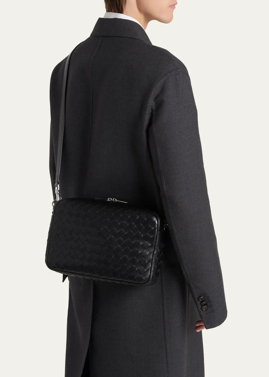 Bottega Veneta Men's Intrecciato Medium Crossbody Bag | Thumbnail 2 Bottega Veneta Men's Intrecciato Medium Crossbody Bag | Thumbnail 2