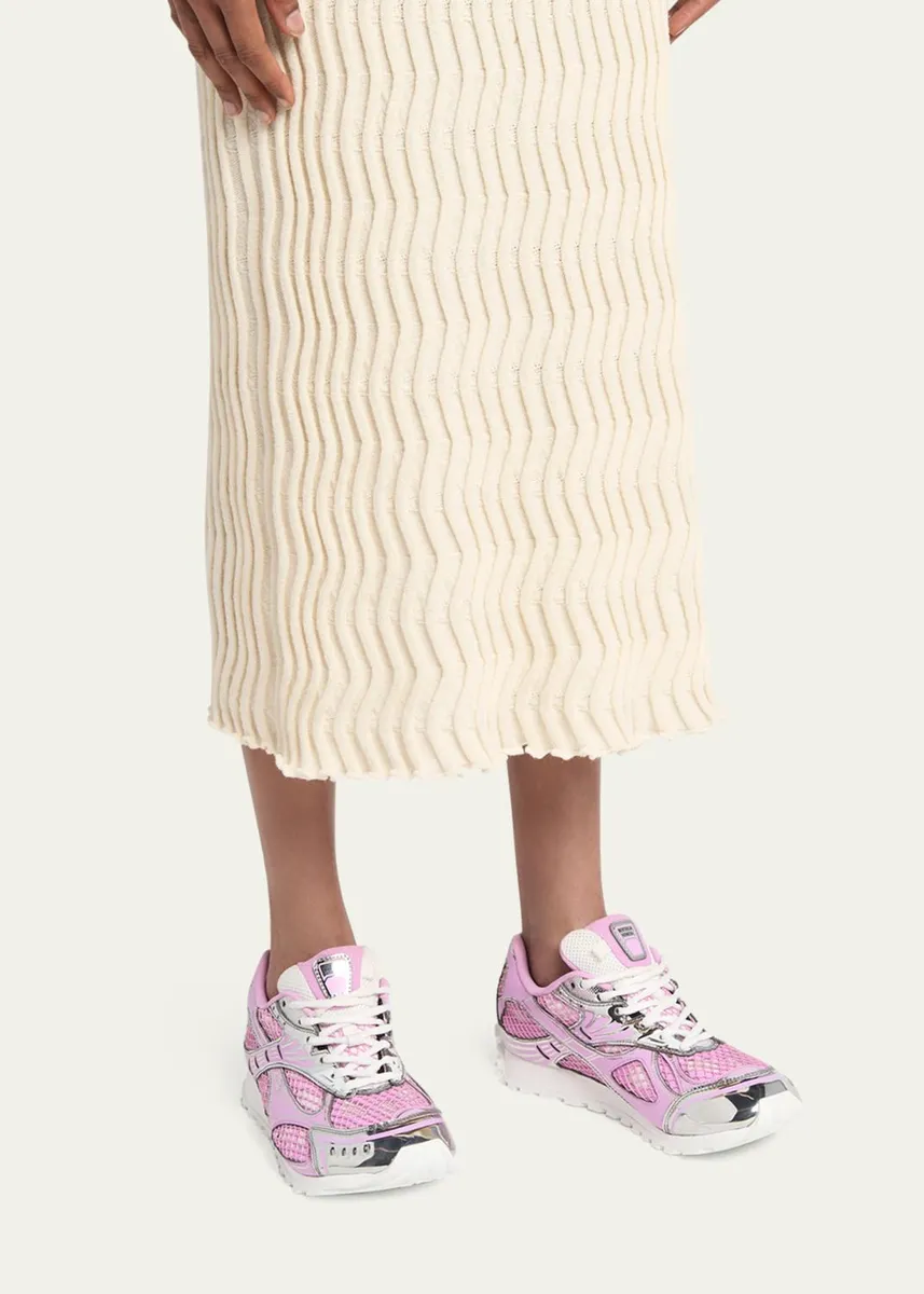 Bottega Veneta Women's Orbit Metallic Net Runner Sneakers | Thumbnail 2 Bottega Veneta Women's Orbit Metallic Net Runner Sneakers | Thumbnail 2