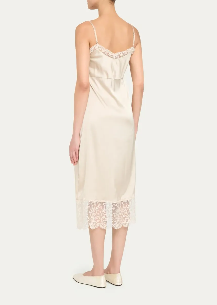 Simone Rocha Lace Trim Satin Midi Slip Dress | Thumbnail 3 Simone Rocha Lace Trim Satin Midi Slip Dress | Thumbnail 3
