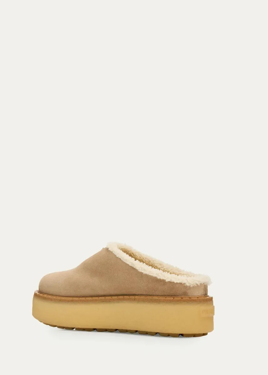 Prada Suede Shearling Cozy Platform Mules | Thumbnail 8 Prada Suede Shearling Cozy Platform Mules | Thumbnail 8