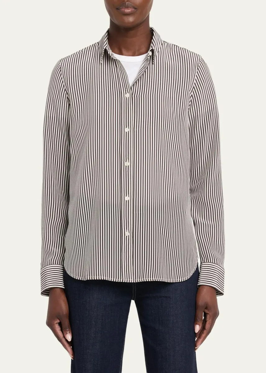 Nili Lotan Spotted Silk Button-Down Blouse | Thumbnail 4 Nili Lotan Spotted Silk Button-Down Blouse | Thumbnail 4