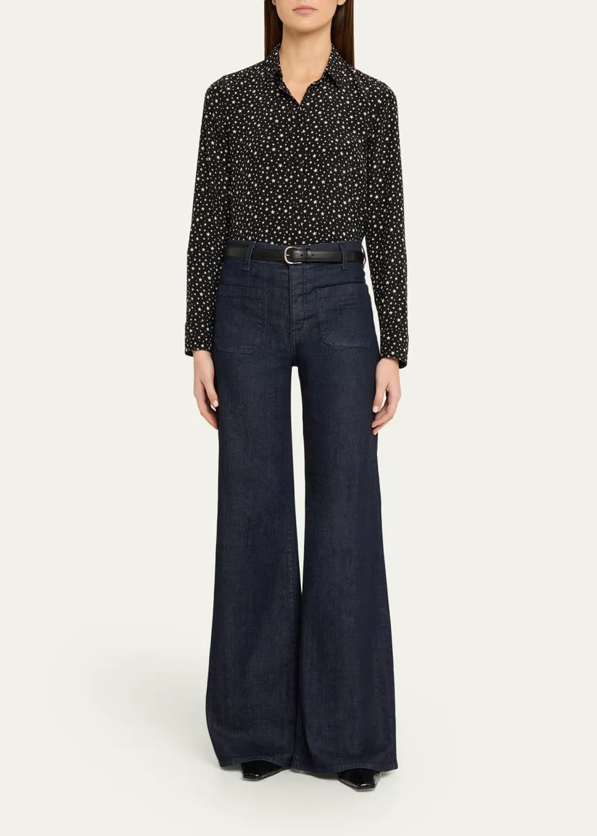 Nili Lotan Spotted Silk Button-Down Blouse | Thumbnail 6 Nili Lotan Spotted Silk Button-Down Blouse | Thumbnail 6
