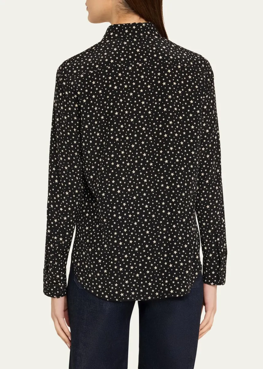 Nili Lotan Spotted Silk Button-Down Blouse | Thumbnail 7 Nili Lotan Spotted Silk Button-Down Blouse | Thumbnail 7