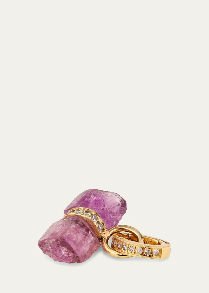 JIA JIA 14K Pink Topaz Diamond Bar Charm | Thumbnail 2 JIA JIA 14K Pink Topaz Diamond Bar Charm | Thumbnail 2