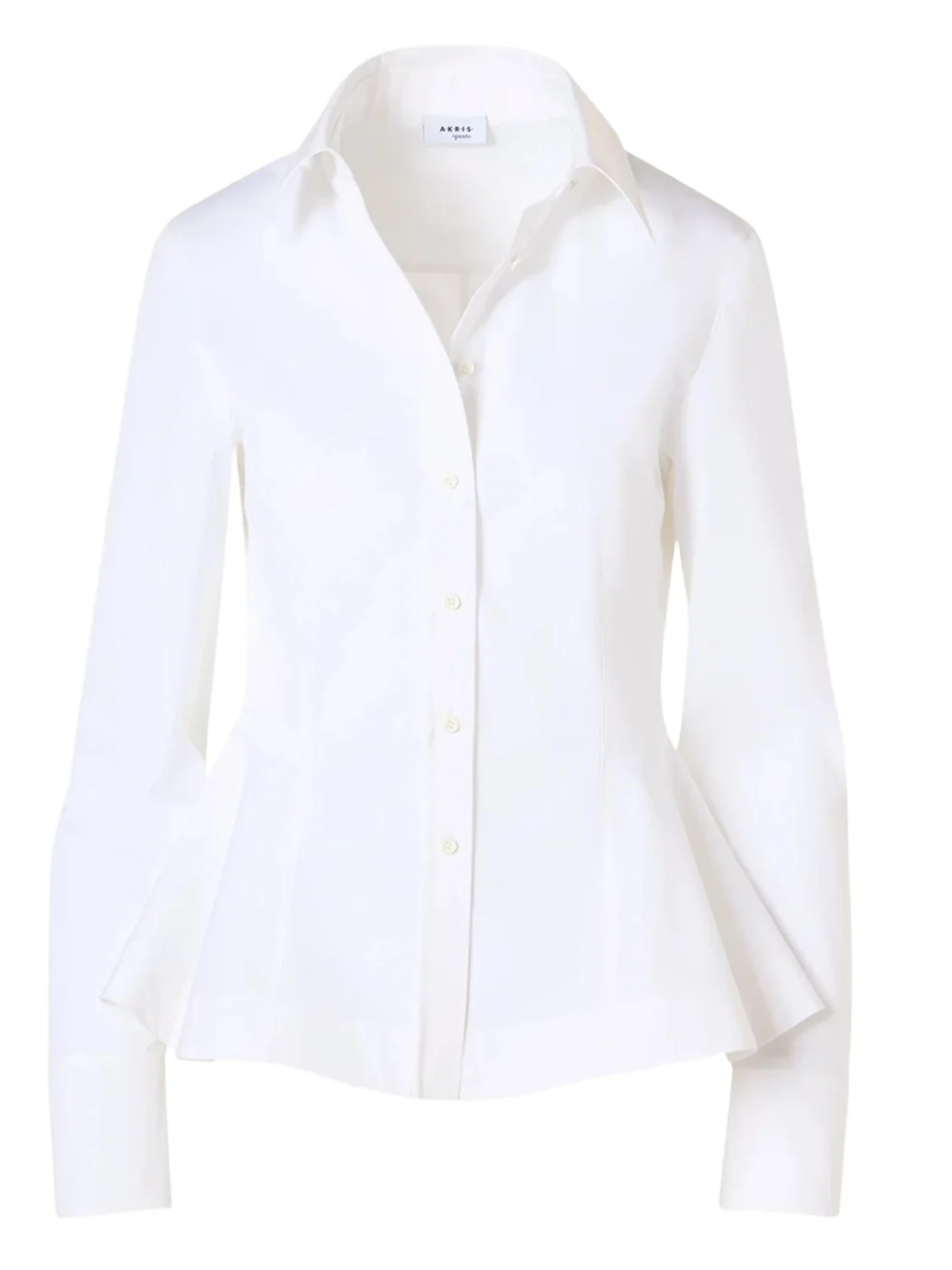 Akris punto Peplum Cotton Button-Front Blouse