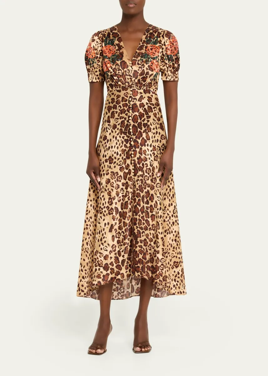 Saloni Lea Printed Long Dress | Thumbnail 5 Saloni Lea Printed Long Dress | Thumbnail 5
