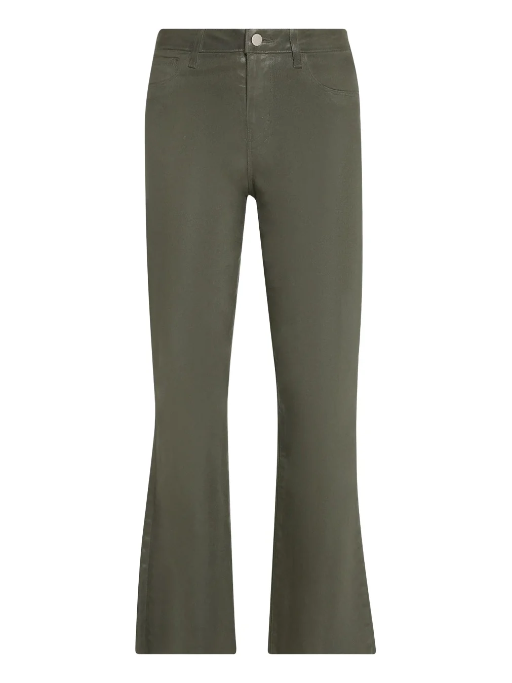 Kendra High-Rise Coated Crop Flare Jeans