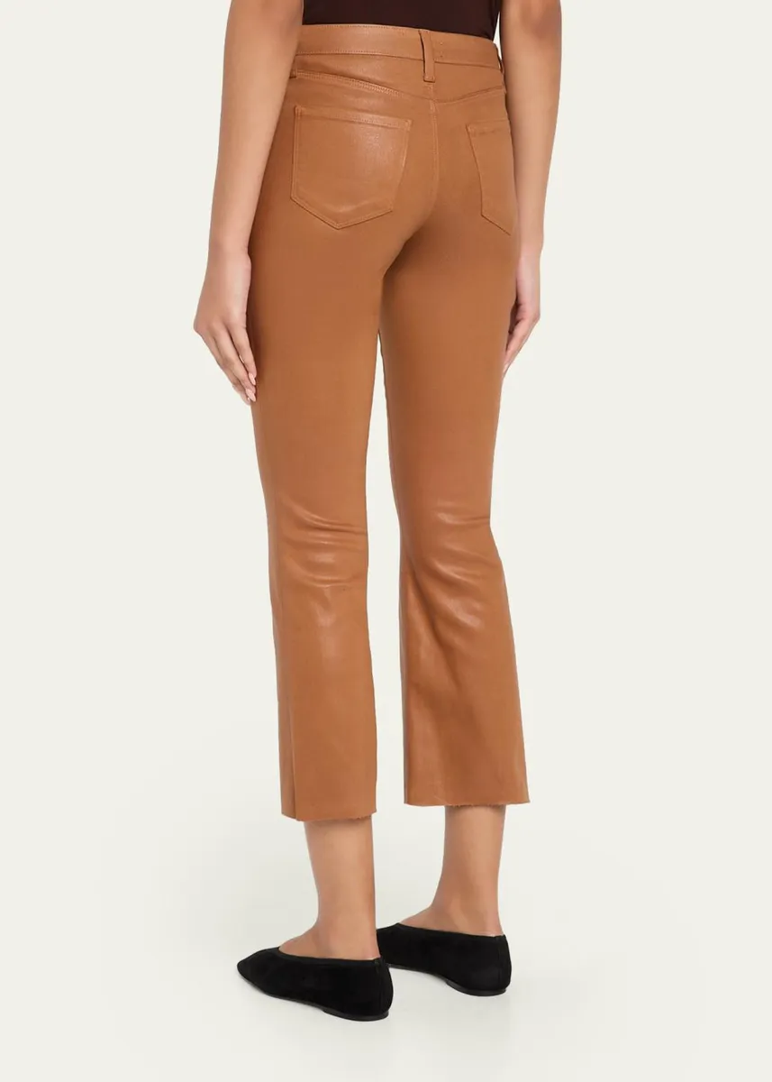 L'Agence Kendra High-Rise Coated Crop Flare Jeans | Thumbnail 3
