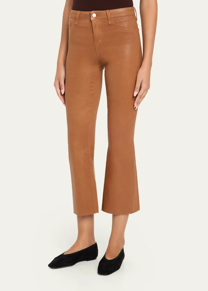 L'Agence Kendra High-Rise Coated Crop Flare Jeans | Thumbnail 4