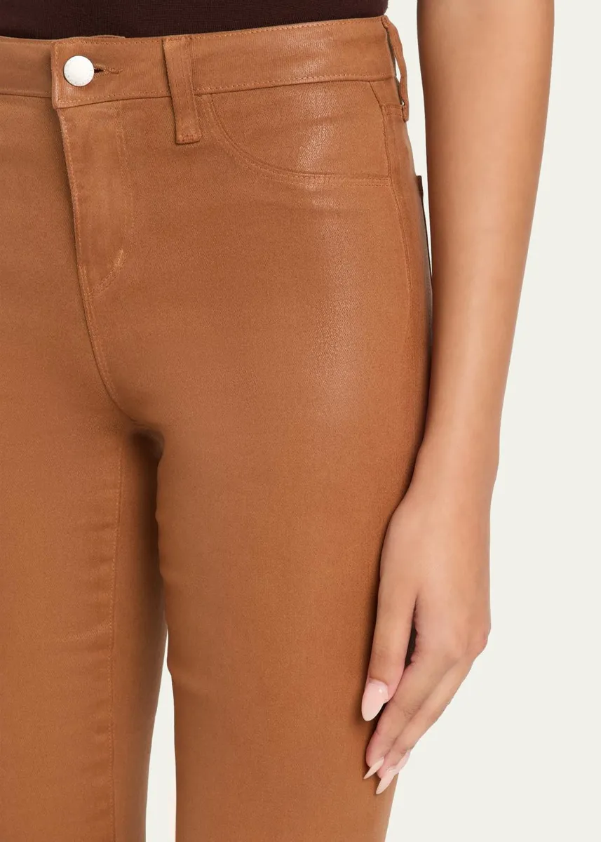 L'Agence Kendra High-Rise Coated Crop Flare Jeans | Thumbnail 5
