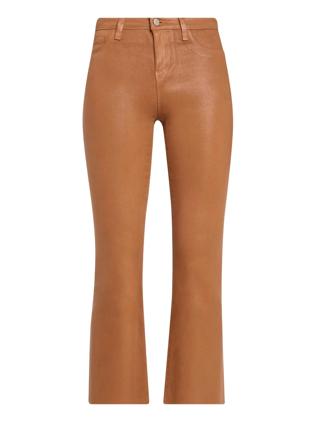 L'Agence Kendra High-Rise Coated Crop Flare Jeans