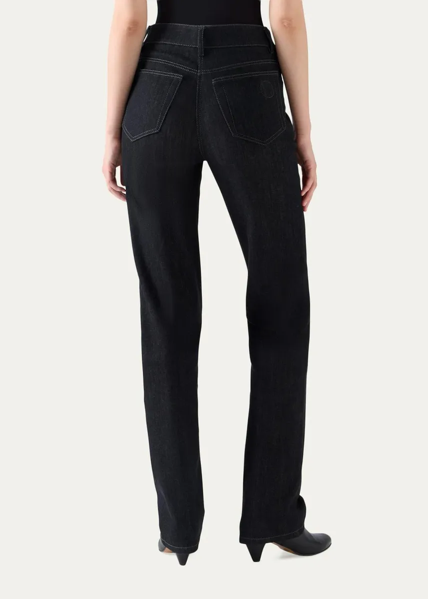 Akris punto Chess Denim Straight-Leg Pants | Thumbnail 2