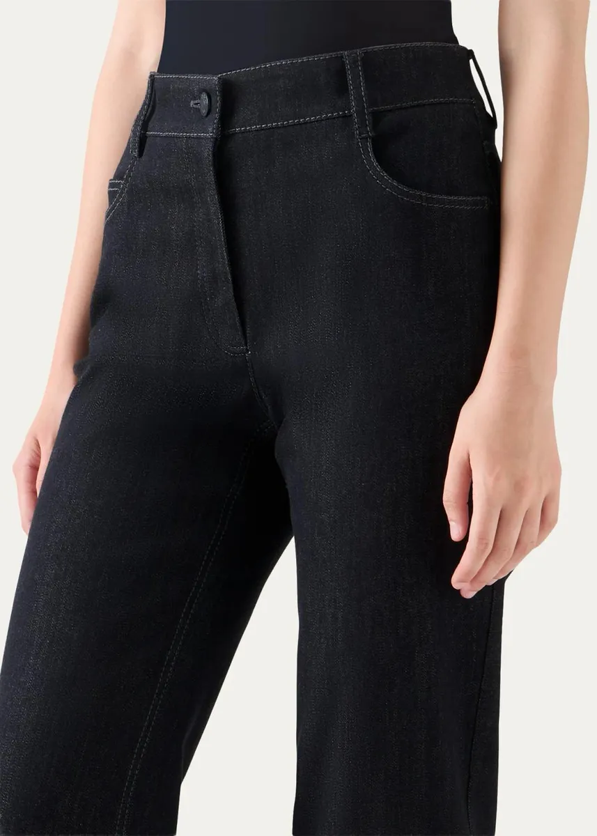 Akris punto Chess Denim Straight-Leg Pants | Thumbnail 4