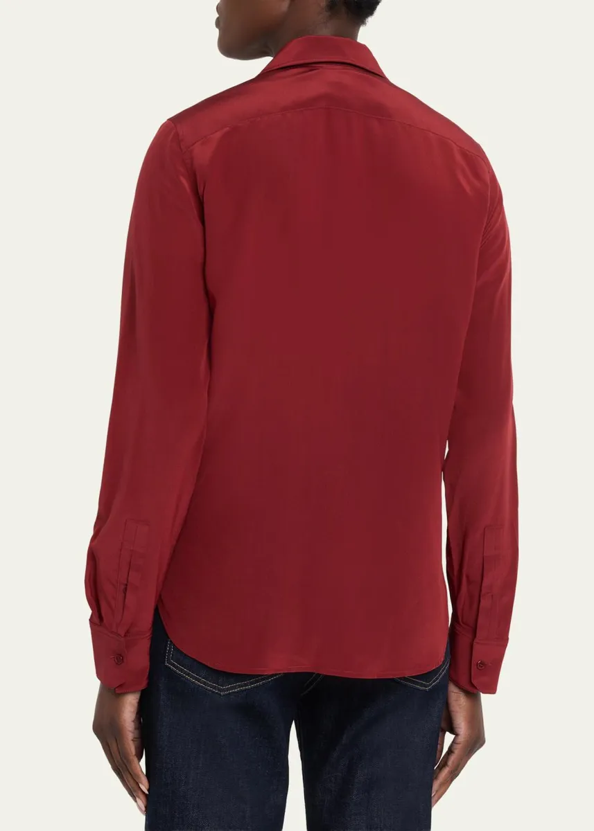Nili Lotan Gaia Silk Button-Front Shirt | Thumbnail 7 Nili Lotan Gaia Silk Button-Front Shirt | Thumbnail 7
