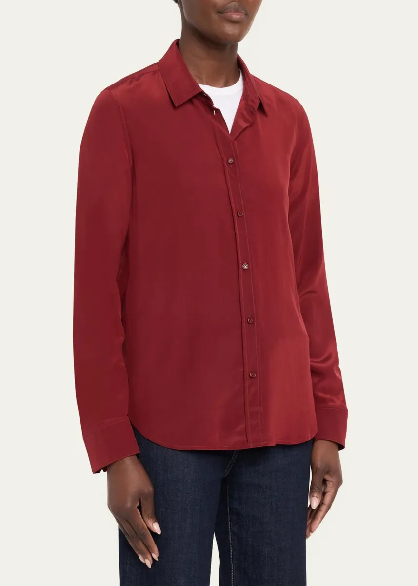 Nili Lotan Gaia Silk Button-Front Shirt | Thumbnail 8 Nili Lotan Gaia Silk Button-Front Shirt | Thumbnail 8