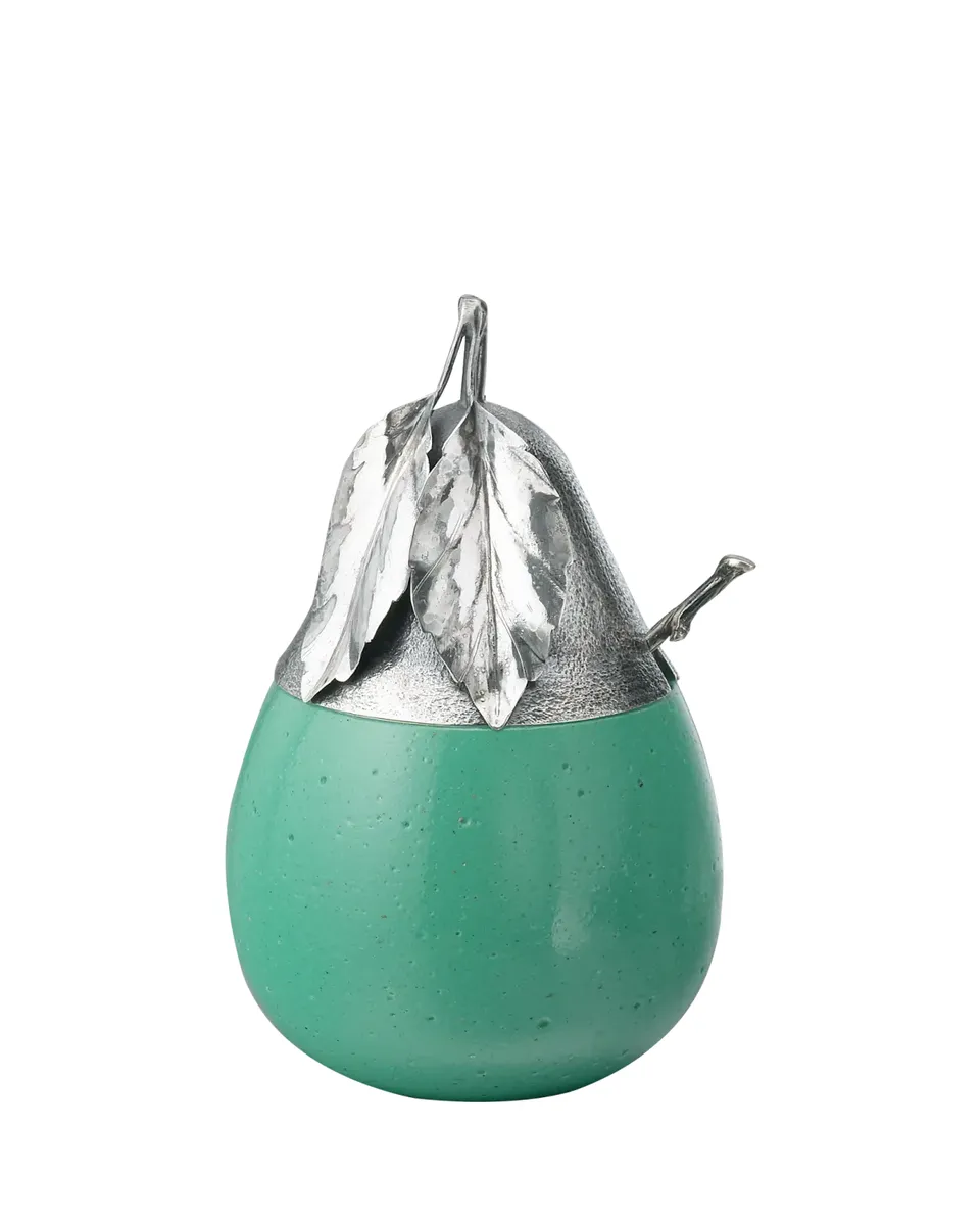 Buccellati Murano Glass & Sterling Silver Green Pear Jam Jar | Thumbnail 2