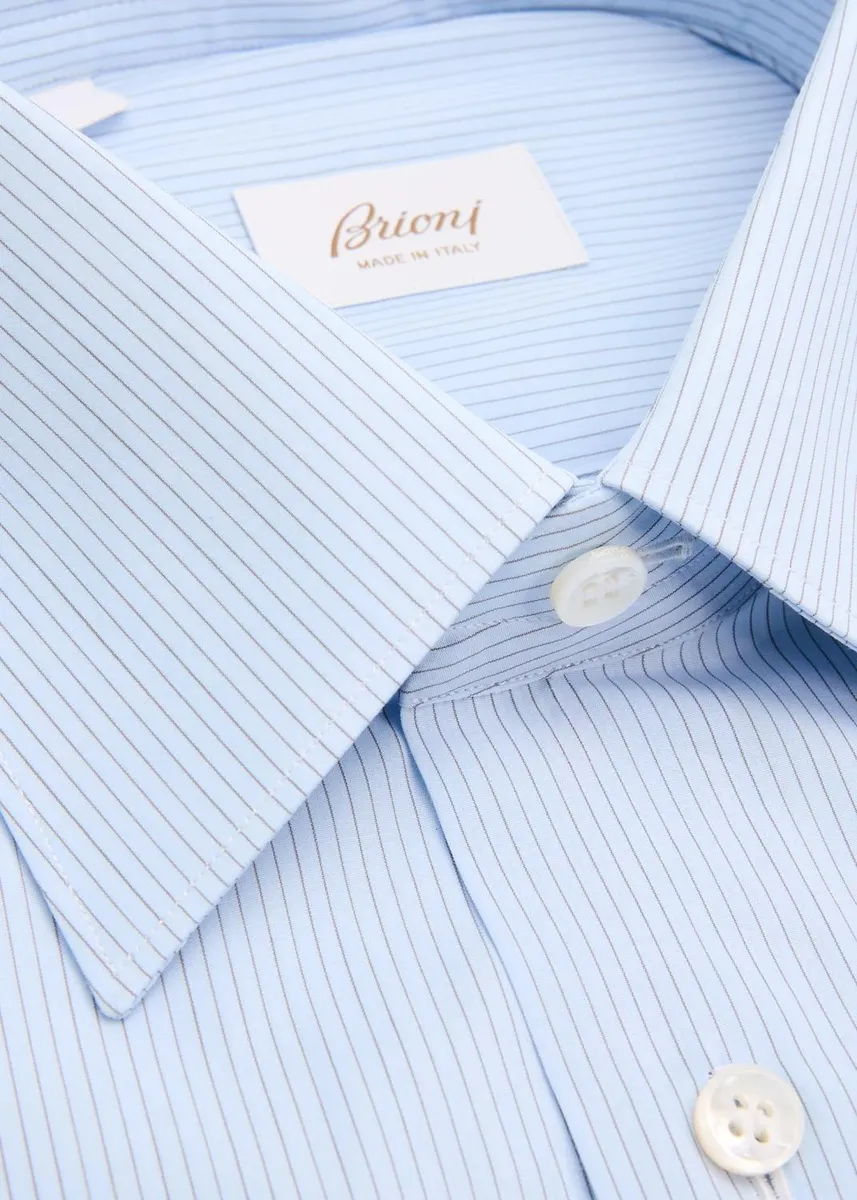 Brioni Men's Micro-Pinstripe Cotton Dress Shirt | Thumbnail 2 Brioni Men's Micro-Pinstripe Cotton Dress Shirt | Thumbnail 2