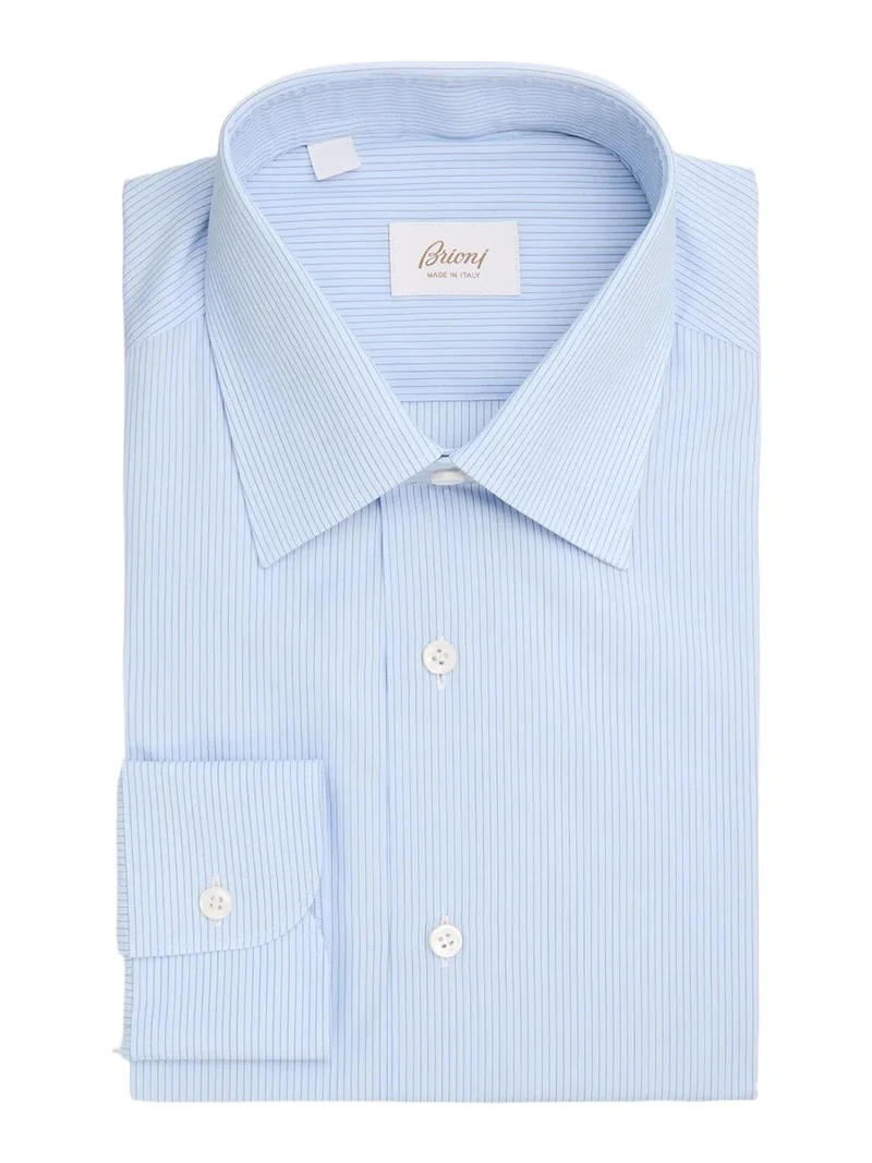 Brioni Men's Micro-Pinstripe Cotton Dress Shirt