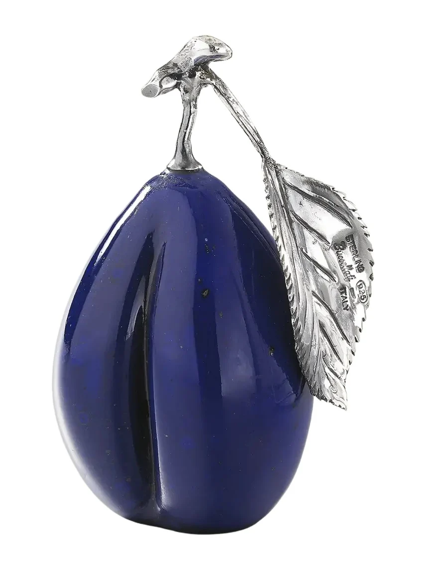 Buccellati Murano Glass & Sterling Silver Plum Placecard Holder