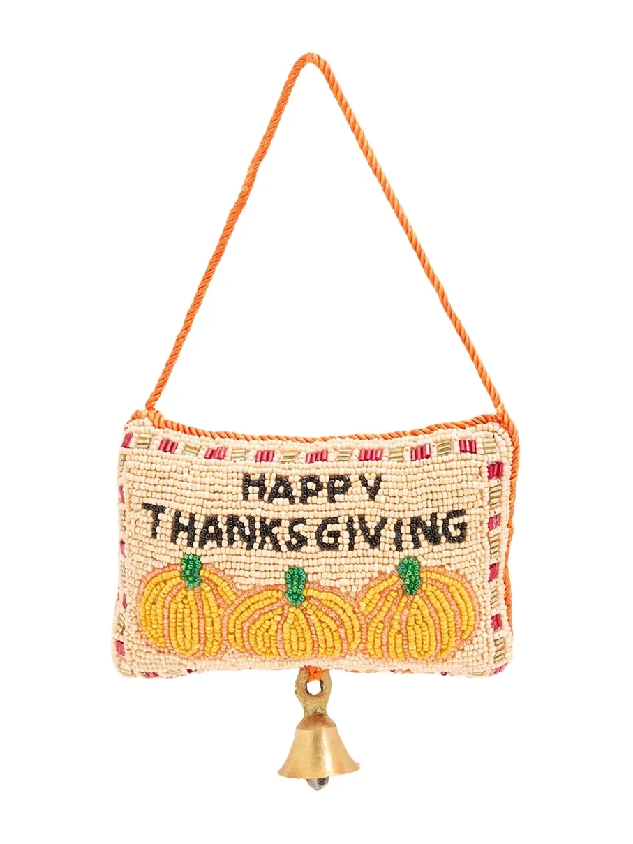 Sudha Pennathur Thanksgiving Pumpkins Beaded Door Knocker