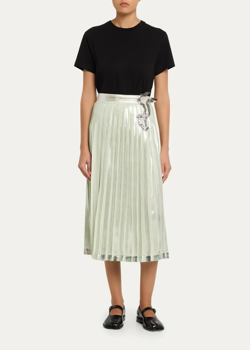 MM6 MAISON MARGIELA Foil Finished Pleated Midi Skirt | Thumbnail 2 MM6 MAISON MARGIELA Foil Finished Pleated Midi Skirt | Thumbnail 2