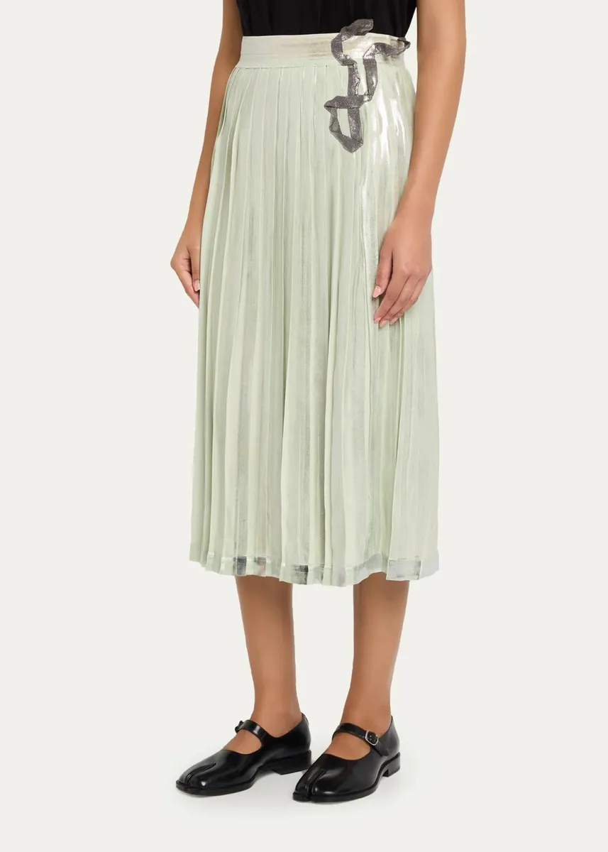 MM6 MAISON MARGIELA Foil Finished Pleated Midi Skirt | Thumbnail 4 MM6 MAISON MARGIELA Foil Finished Pleated Midi Skirt | Thumbnail 4