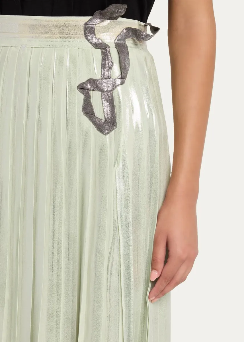 MM6 MAISON MARGIELA Foil Finished Pleated Midi Skirt | Thumbnail 5 MM6 MAISON MARGIELA Foil Finished Pleated Midi Skirt | Thumbnail 5