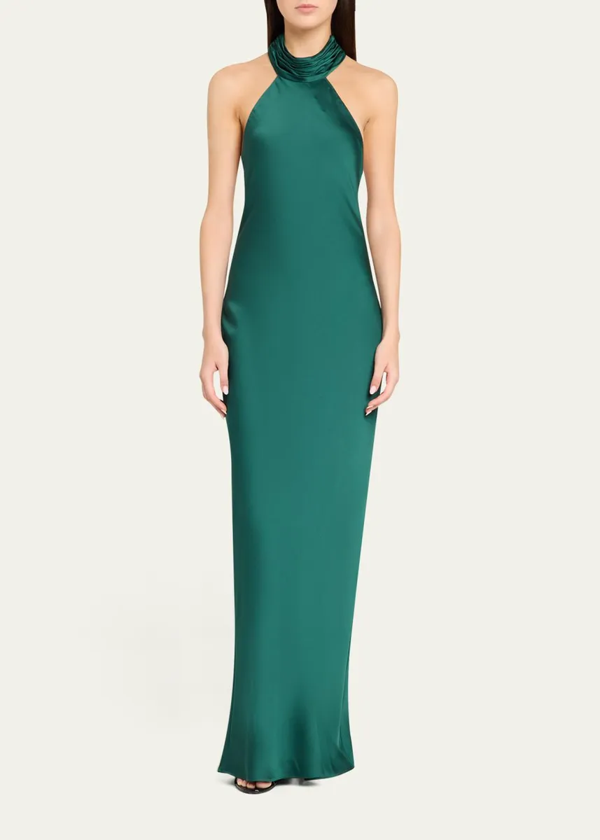 Ramy Brook Tatiana Low-Cut Halter Column Gown | Thumbnail 2 Ramy Brook Tatiana Low-Cut Halter Column Gown | Thumbnail 2