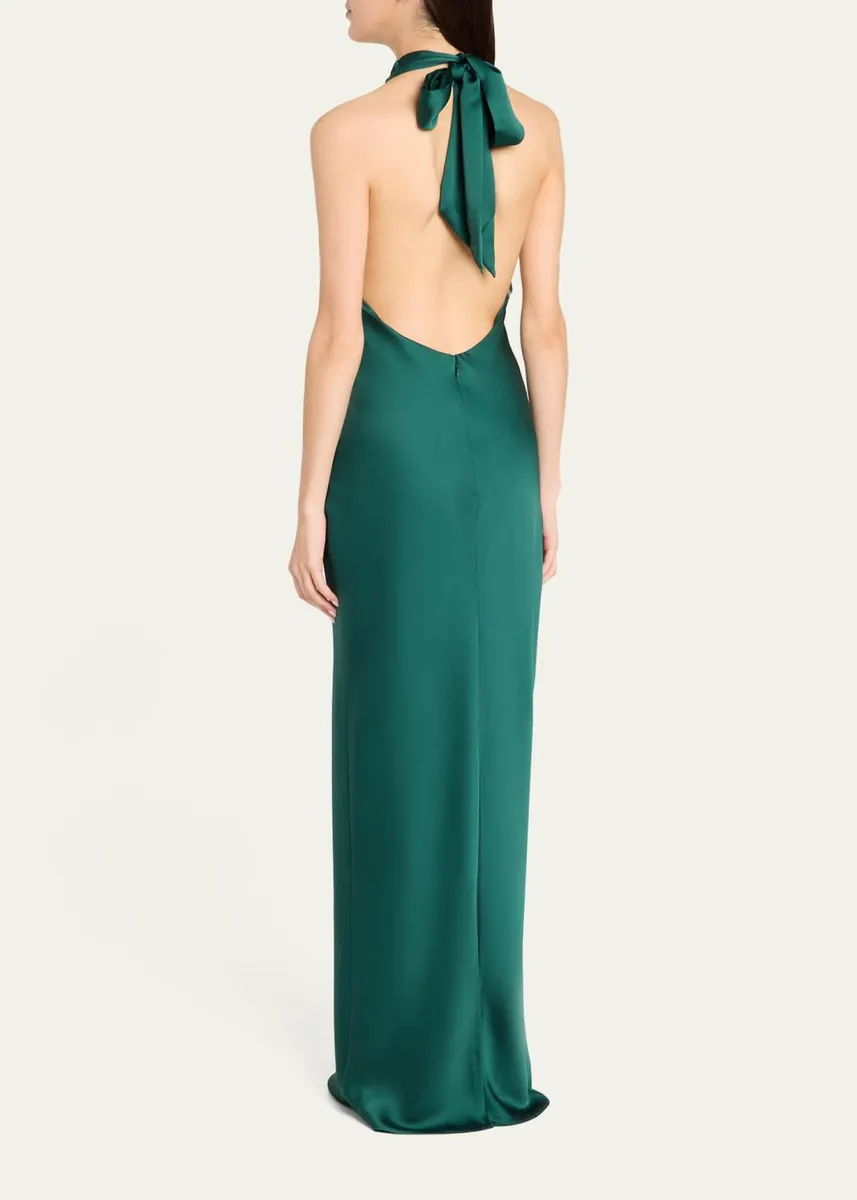 Ramy Brook Tatiana Low-Cut Halter Column Gown | Thumbnail 3 Ramy Brook Tatiana Low-Cut Halter Column Gown | Thumbnail 3
