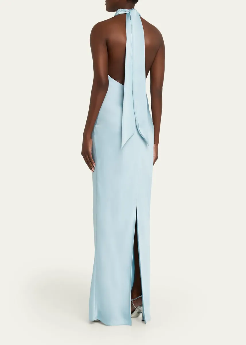 Ramy Brook Tatiana Low-Cut Halter Column Gown | Thumbnail 7 Ramy Brook Tatiana Low-Cut Halter Column Gown | Thumbnail 7