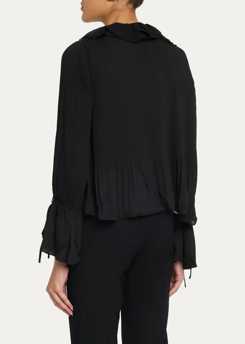 Cinq à Sept Nixed Pleated Ruffle-Trim Peplum Top | Thumbnail 3 Cinq à Sept Nixed Pleated Ruffle-Trim Peplum Top | Thumbnail 3